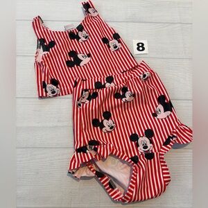 Disney Mickey Red Striped Kids Swim Set